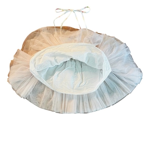 Flofullzique Floral Blush and White Kids Tulle Dress Size 1 - Picture 9 of 9